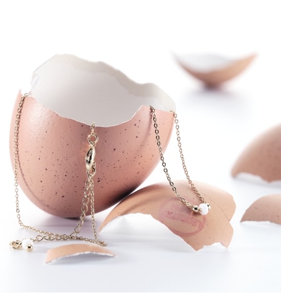 OEUF COLLIER BRACELET PRAGUE BLANC 