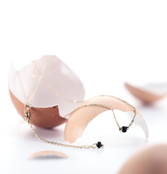 OEUF COLLIER BRACELET PRAGUE NOIR 
