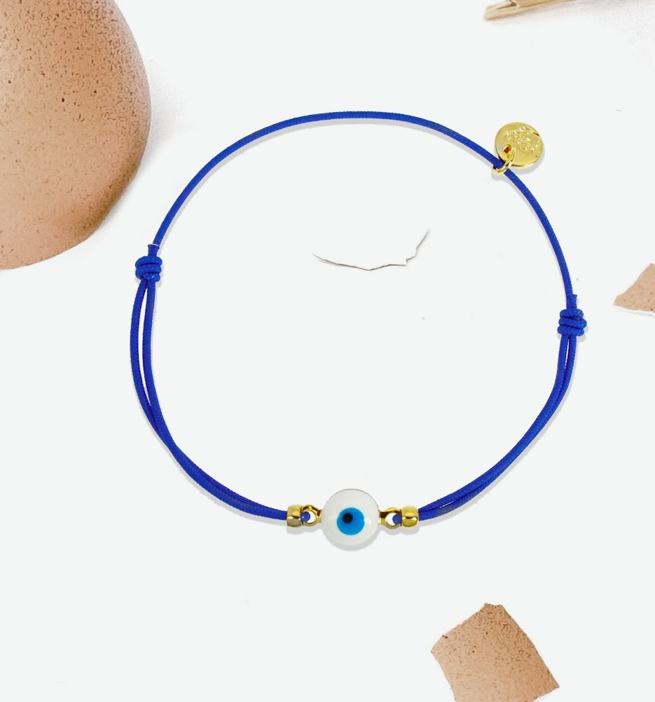 OEUF BRACELET BLUE EYE BLEU ROI
