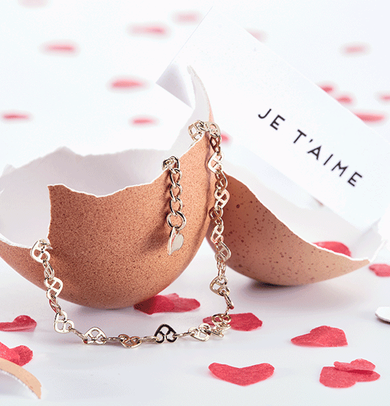 OEUF BRACELET VALENTIN DORÉ 