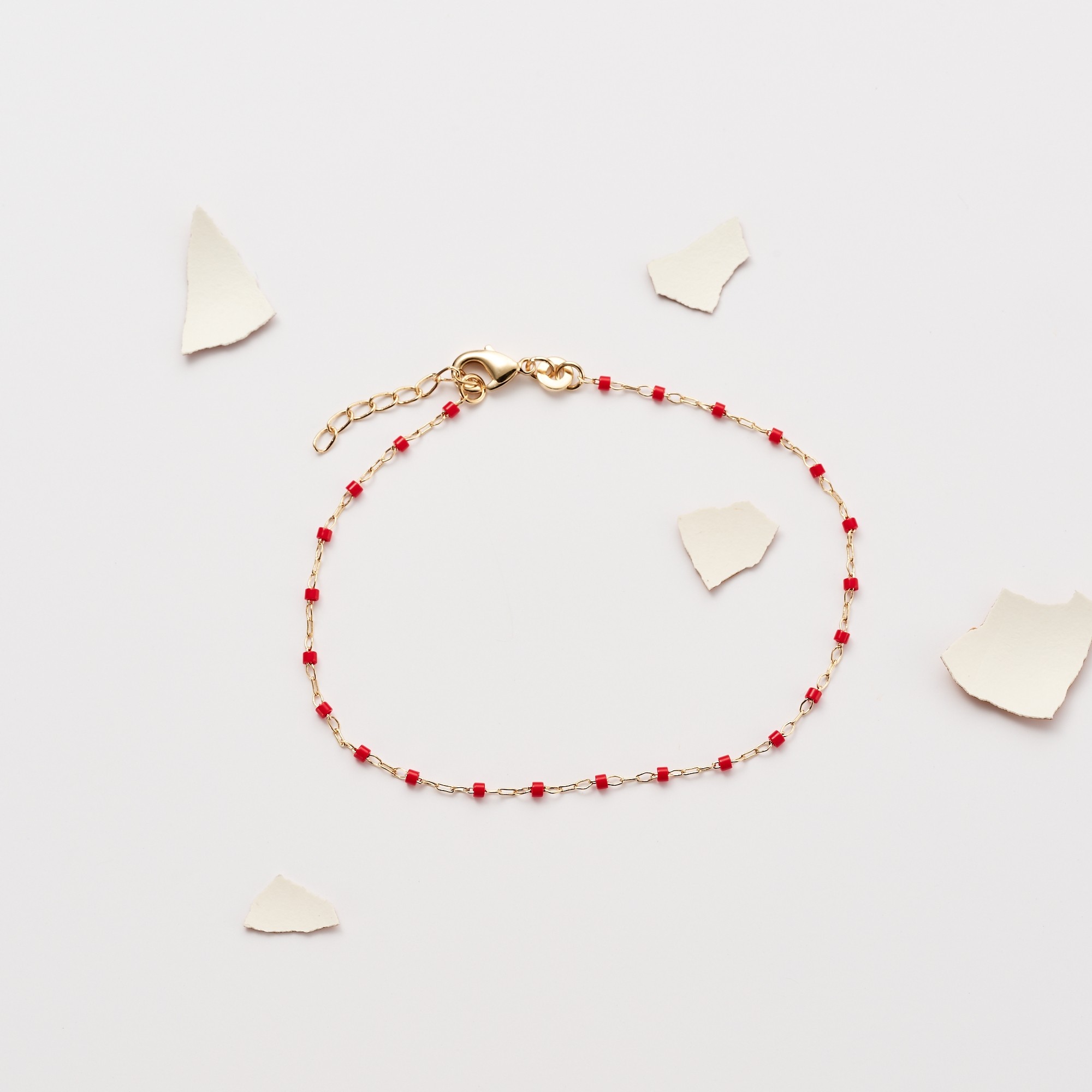 OEUF BRACELET PLUMETIS ROUGE