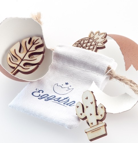 Pins bois made in france caché dans un oeuf de poule