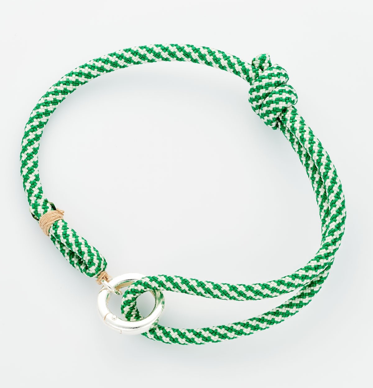 OEUF BRACELET MOUSQUETON VERT & BLANC