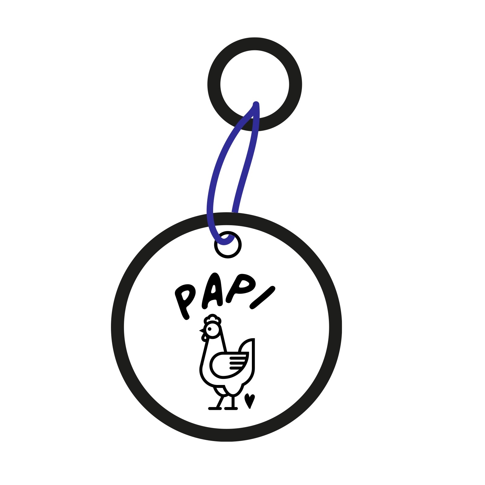 PORTE CLE PAPI POULE