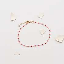 OEUF BRACELET PLUMETIS ROUGE