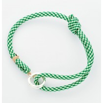 OEUF BRACELET MOUSQUETON VERT & BLANC