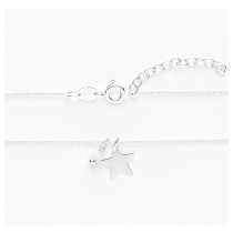 COLLIER ETOILE EN ARGENT 925 ET SA PIERRE SEMI-PRÉCIEUSE BLANC
