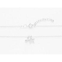 OEUF COLLIER ETOILE EN ARGENT 925 ET SA PIERRE SEMI-PRÉCIEUSE BLANC