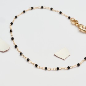 OEUF BRACELET PLUMETIS NOIR