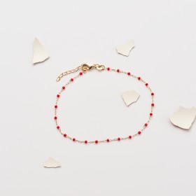 OEUF BRACELET PLUMETIS ROUGE