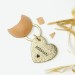 PORTE CLE CUIR COEUR MAMAN - DORE